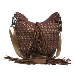 Marc Jacobs Brown Woven Leather Boho Hobo For Women