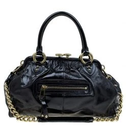 Marc Jacobs Black Patent Leather Stam Satchel For Women