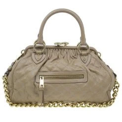 Marc Jacobs Beige Quilted Leather Stam Bag For Women