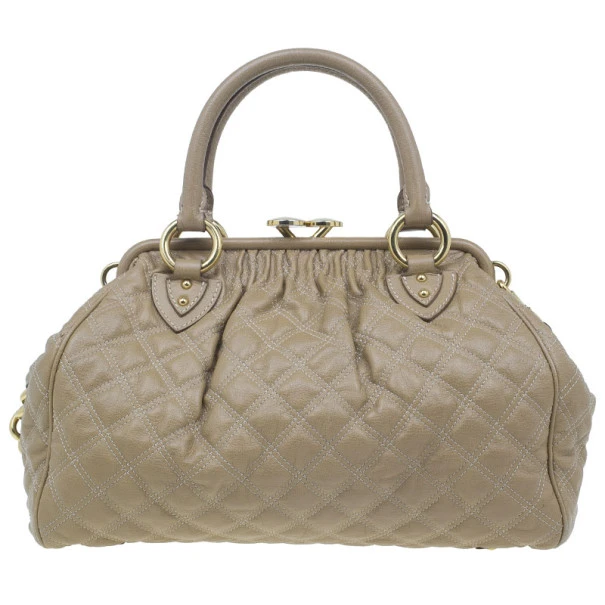 Marc Jacobs Beige Quilted Leather Stam Bag For Women 4 Marc Jacobs Beige Quilted Leather Stam Bag For Women - Image 4