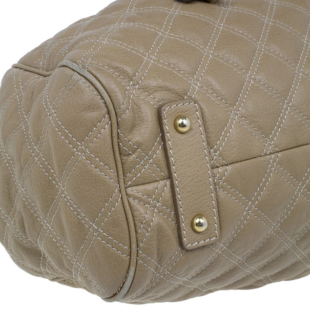 Marc Jacobs Beige Quilted Leather Stam Bag For Women 6 Marc Jacobs Beige Quilted Leather Stam Bag For Women - Image 6