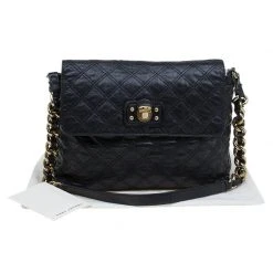 Marc Jacobs Black Quilted Leather The XL Shoulder Bag For Women -Marc Jacobs shop luxury women marc jacobs used handbags p82580 007