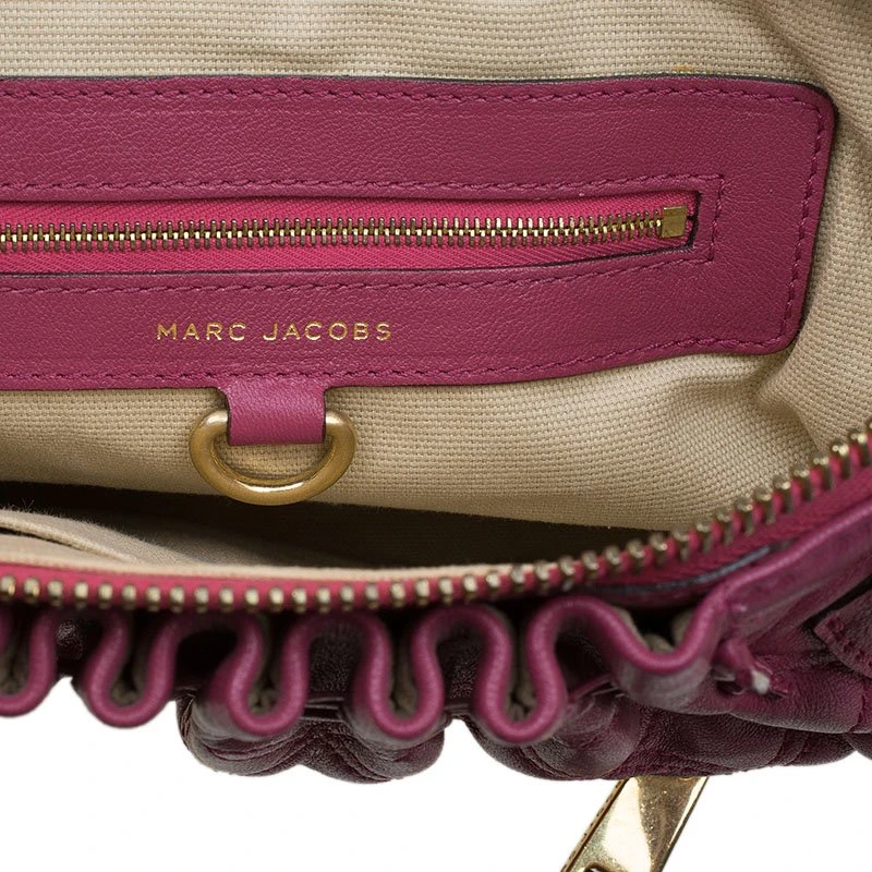 Marc Jacobs Burgundy Quilted Leather Cecilia Satchel For Women 7 Marc Jacobs Burgundy Quilted Leather Cecilia Satchel For Women - Image 7