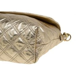 Marc Jacobs Gold Quilted Leather Large Bow Shoulder Bag For Women -Marc Jacobs shop luxury women marc jacobs used handbags p83145 009