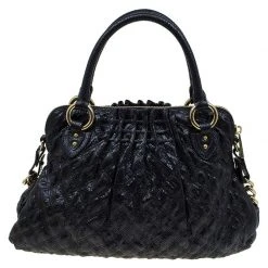 Marc Jacobs Black Embossed Snakeskin Studded Cecilia Satchel For Women 14 Marc Jacobs Black Embossed Snakeskin Studded Cecilia Satchel For Women -Marc Jacobs shop luxury women marc jacobs used handbags p86745 004