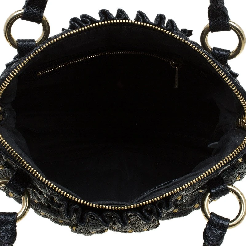 Marc Jacobs Black Embossed Snakeskin Studded Cecilia Satchel For Women 7 Marc Jacobs Black Embossed Snakeskin Studded Cecilia Satchel For Women - Image 7