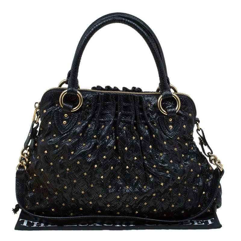 Marc Jacobs Black Embossed Snakeskin Studded Cecilia Satchel For Women 9 Marc Jacobs Black Embossed Snakeskin Studded Cecilia Satchel For Women - Image 9