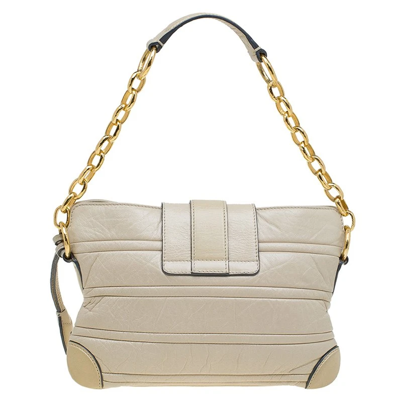 Marc Jacobs Beige Leather Mariah Shoulder Bag For Women 4 Marc Jacobs Beige Leather Mariah Shoulder Bag For Women - Image 4