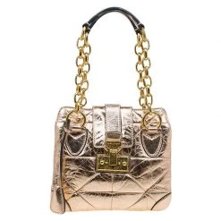 Marc Jacobs Metallic Rose Quilted Leather Shoulder Bag For Women