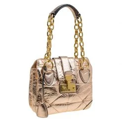 Marc Jacobs Metallic Rose Quilted Leather Shoulder Bag For Women -Marc Jacobs shop luxury women marc jacobs used handbags p88860 0003