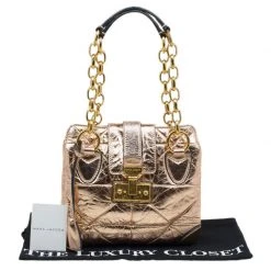 Marc Jacobs Metallic Rose Quilted Leather Shoulder Bag For Women -Marc Jacobs shop luxury women marc jacobs used handbags p88860 0008