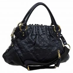 Marc Jacobs Black Quilted Leather Cecilia Satchel For Women 12 Marc Jacobs Black Quilted Leather Cecilia Satchel For Women -Marc Jacobs shop luxury women marc jacobs used handbags p90683 0003