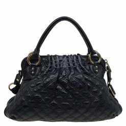 Marc Jacobs Black Quilted Leather Cecilia Satchel For Women 13 Marc Jacobs Black Quilted Leather Cecilia Satchel For Women -Marc Jacobs shop luxury women marc jacobs used handbags p90683 0004