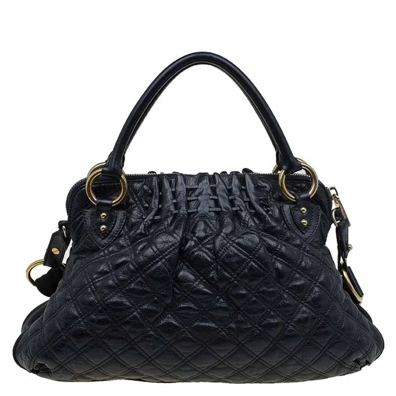 Marc Jacobs Black Quilted Leather Cecilia Satchel For Women 4 Marc Jacobs Black Quilted Leather Cecilia Satchel For Women - Image 4