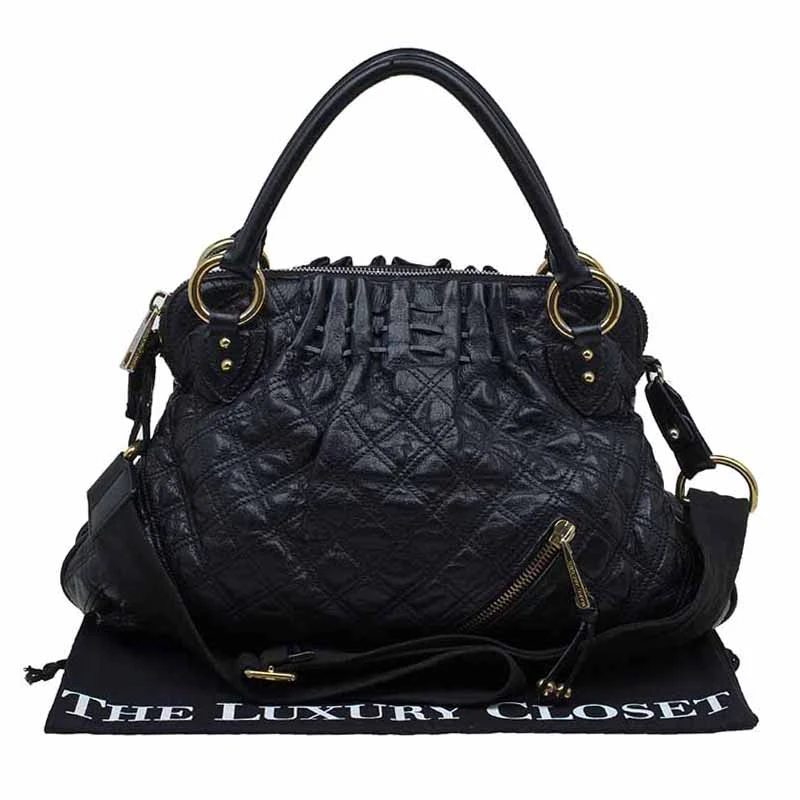 Marc Jacobs Black Quilted Leather Cecilia Satchel For Women 8 Marc Jacobs Black Quilted Leather Cecilia Satchel For Women - Image 8