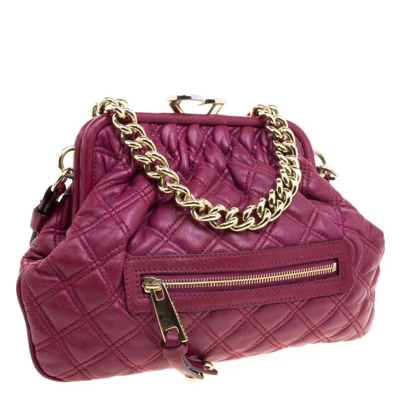 Marc Jacobs Burgundy Leather Mini Stam Shoulder Bag For Women 3 Marc Jacobs Burgundy Leather Mini Stam Shoulder Bag For Women - Image 3