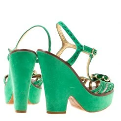 Marc Jacobs Green Suede Crystal Flower Embellished Ankle Strap Platform Sandals Size 36 For Women 12 Marc Jacobs Green Suede Crystal Flower Embellished Ankle Strap Platform Sandals Size 36 For Women -Marc Jacobs shop luxury women marc jacobs used shoes p174390 002