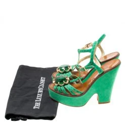 Marc Jacobs Green Suede Crystal Flower Embellished Ankle Strap Platform Sandals Size 36 For Women 15 Marc Jacobs Green Suede Crystal Flower Embellished Ankle Strap Platform Sandals Size 36 For Women -Marc Jacobs shop luxury women marc jacobs used shoes p174390 008
