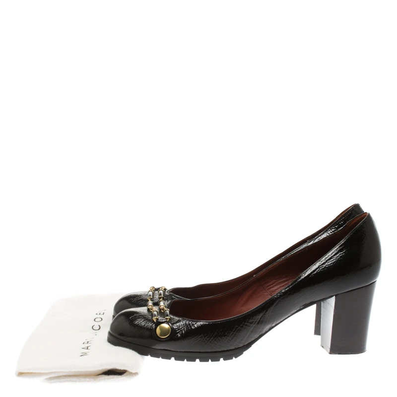 Marc Jacobs Black Patent Leather Block Heel Pumps Size 39.5 For Women 8 Marc Jacobs Black Patent Leather Block Heel Pumps Size 39.5 For Women - Image 8