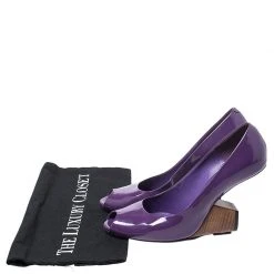 Marc Jacobs Purple Patent Leather Peep Toe Reverse Heel Pumps Size 38 For Women -Marc Jacobs shop luxury women marc jacobs used shoes p251878 001