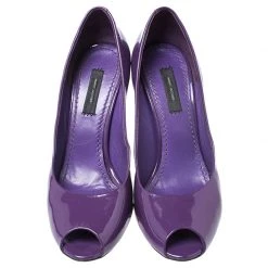 Marc Jacobs Purple Patent Leather Peep Toe Reverse Heel Pumps Size 38 For Women -Marc Jacobs shop luxury women marc jacobs used shoes p251878 005