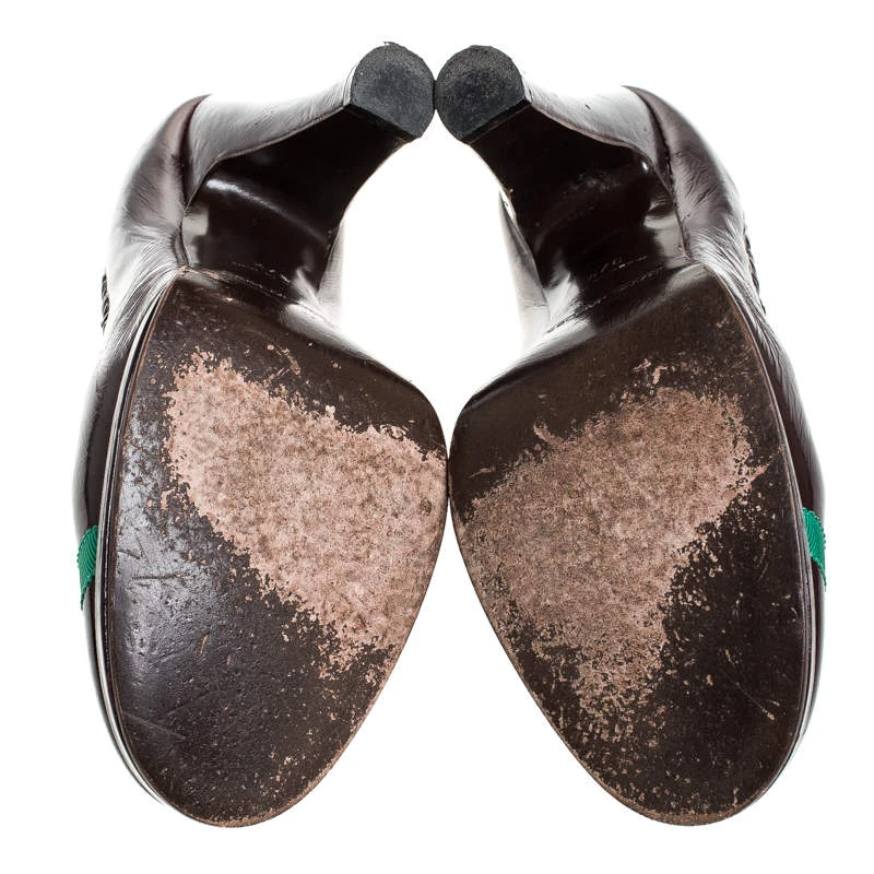 Marc Jacobs Burgundy Leather Bow Platform Pumps Size 37.5 For Women 6 Marc Jacobs Burgundy Leather Bow Platform Pumps Size 37.5 For Women - Image 6