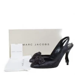Marc Jacobs Graphite Satin Ruffle And Rose Detail Round Toe Slingback Sandals Size 36.5 For Women 15 Marc Jacobs Graphite Satin Ruffle And Rose Detail Round Toe Slingback Sandals Size 36.5 For Women -Marc Jacobs shop luxury women marc jacobs used shoes p260688 008