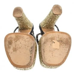 Marc Jacobs Black/Gold Leather And Glitter Fabric Slingback Platform Sandals Size 40 For Women 13 Marc Jacobs Black/Gold Leather And Glitter Fabric Slingback Platform Sandals Size 40 For Women -Marc Jacobs shop luxury women marc jacobs used shoes p296388 005