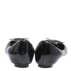 Marc Jacobs Black/Silver Leather And Patent Pointed Toe Bow Ballet Flats Size 40 For Women 12 Marc Jacobs Black/Silver Leather And Patent Pointed Toe Bow Ballet Flats Size 40 For Women -Marc Jacobs shop luxury women marc jacobs used shoes p296421 003