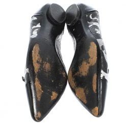 Marc Jacobs Black/Silver Leather And Patent Pointed Toe Bow Ballet Flats Size 40 For Women 13 Marc Jacobs Black/Silver Leather And Patent Pointed Toe Bow Ballet Flats Size 40 For Women -Marc Jacobs shop luxury women marc jacobs used shoes p296421 006