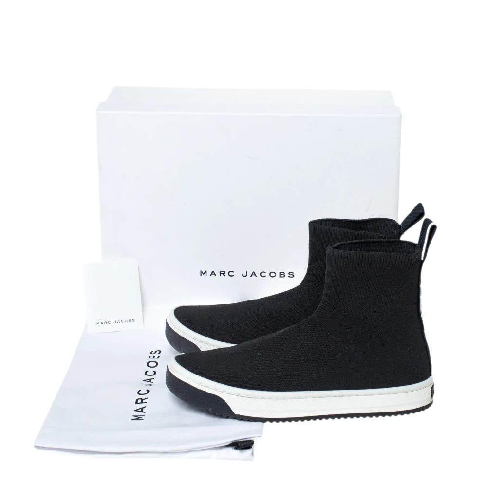 Marc Jacobs Black Knit Fabric Dart High Top Slip On Sneakers Size 40 For Women 8 Marc Jacobs Black Knit Fabric Dart High Top Slip On Sneakers Size 40 For Women - Image 8