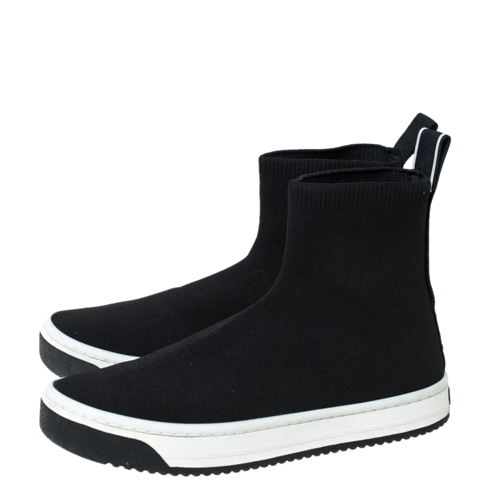 Marc Jacobs Black Knit Fabric Dart High Top Slip On Sneakers Size 40 For Women 4 Marc Jacobs Black Knit Fabric Dart High Top Slip On Sneakers Size 40 For Women - Image 4