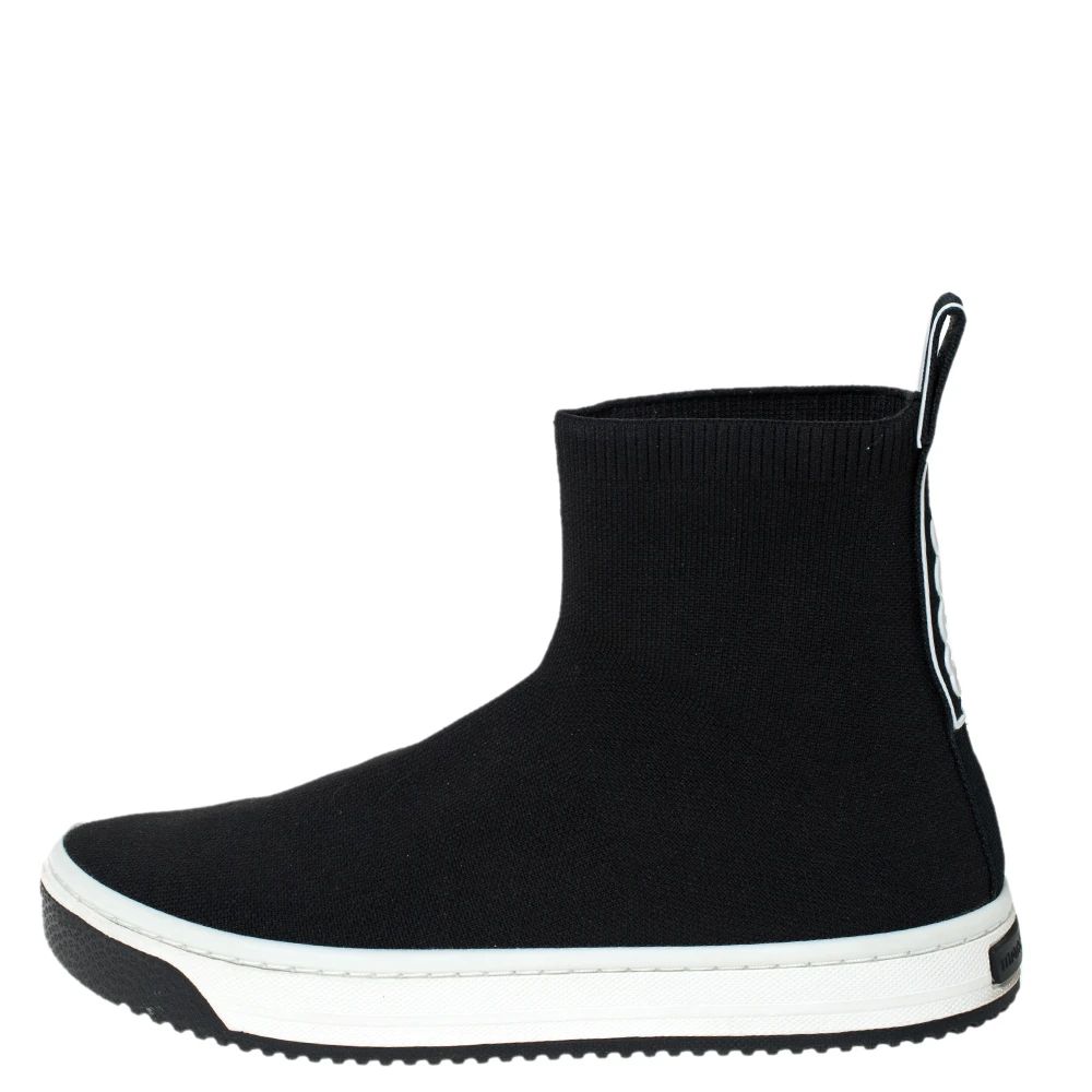 Marc Jacobs Black Knit Fabric Dart High Top Slip On Sneakers Size 40 For Women 2 Marc Jacobs Black Knit Fabric Dart High Top Slip On Sneakers Size 40 For Women - Image 2