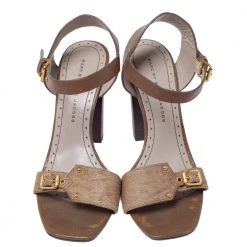 Marc Jacobs Brown Pony Hair And Leather Ankle Strap Sandals Size 39.5 For Women -Marc Jacobs shop luxury women marc jacobs used shoes p307866 002