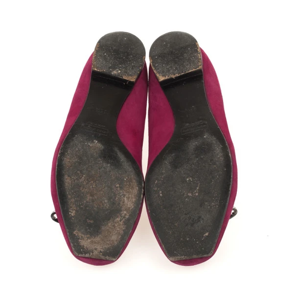 Marc Jacobs Pink Suede Safety Pin Ballet Flats Size 38.5 For Women 5 Marc Jacobs Pink Suede Safety Pin Ballet Flats Size 38.5 For Women - Image 5