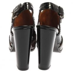 Marc Jacobs Green/Black Croc Embossed Patent Leather Slingback Sandals Size 39.5 For Women 12 Marc Jacobs Green/Black Croc Embossed Patent Leather Slingback Sandals Size 39.5 For Women -Marc Jacobs shop luxury women marc jacobs used shoes p352041 004