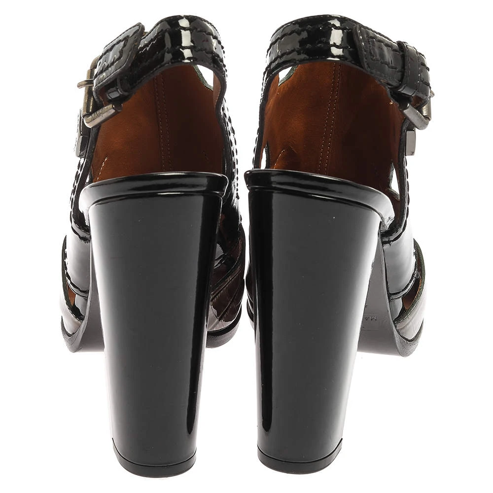 Marc Jacobs Green/Black Croc Embossed Patent Leather Slingback Sandals Size 39.5 For Women 5 Marc Jacobs Green/Black Croc Embossed Patent Leather Slingback Sandals Size 39.5 For Women - Image 5