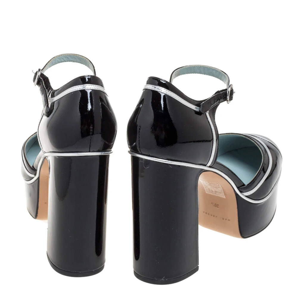 Marc Jacobs Black Patent Leather Edie Mary Jane Platform Pumps Size 39.5 For Women 5 Marc Jacobs Black Patent Leather Edie Mary Jane Platform Pumps Size 39.5 For Women - Image 5