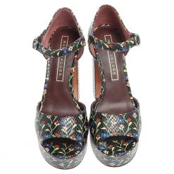 Marc Jacobs Multicolor Snake Embossed Leather Sky Floral Platform Sandals Size 38 For Women 10 Marc Jacobs Multicolor Snake Embossed Leather Sky Floral Platform Sandals Size 38 For Women -Marc Jacobs shop luxury women marc jacobs used shoes p355645 001