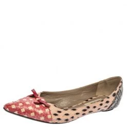 Marc Jacobs Multicolor Snakeskin Cut Out Mouse Pointed-Toe Flats Size 36 For Women