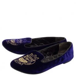 Marc Jacobs Blue Velvet Smoking Loafers Size 38 For Women -Marc Jacobs shop luxury women marc jacobs used shoes p384869 005