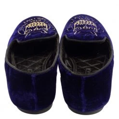 Marc Jacobs Blue Velvet Smoking Loafers Size 38 For Women -Marc Jacobs shop luxury women marc jacobs used shoes p384869 006
