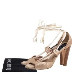 Marc Jacobs Metallic Bronze Leather Ankle Tie Pumps Size 40 For Women -Marc Jacobs shop luxury women marc jacobs used shoes p396524 002