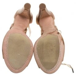 Marc Jacobs Metallic Bronze Leather Ankle Tie Pumps Size 40 For Women -Marc Jacobs shop luxury women marc jacobs used shoes p396524 007