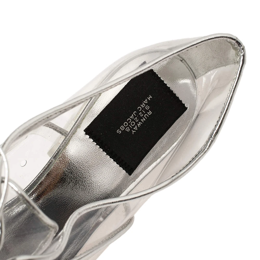 Marc Jacobs Silver PVC And Leather Transparent Clear Heel Oxfords Size 41 For Women 7 Marc Jacobs Silver PVC And Leather Transparent Clear Heel Oxfords Size 41 For Women - Image 7