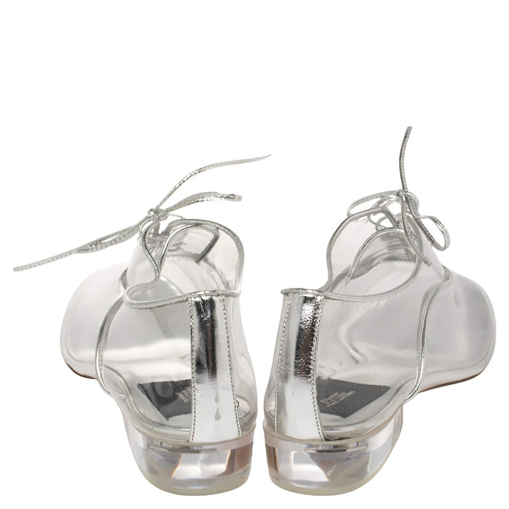 Marc Jacobs Silver PVC And Leather Transparent Clear Heel Oxfords Size 41 For Women 5 Marc Jacobs Silver PVC And Leather Transparent Clear Heel Oxfords Size 41 For Women - Image 5