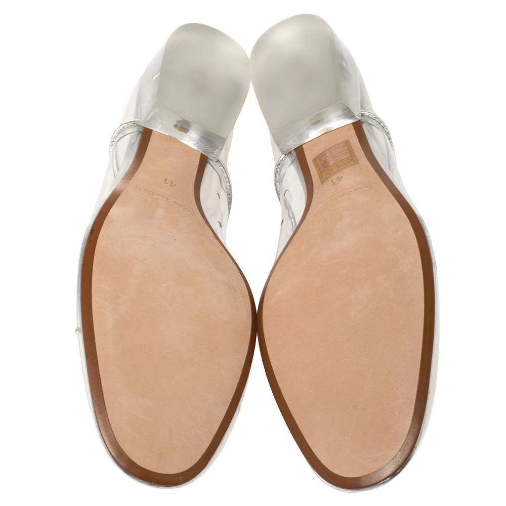 Marc Jacobs Silver PVC And Leather Transparent Clear Heel Oxfords Size 41 For Women 6 Marc Jacobs Silver PVC And Leather Transparent Clear Heel Oxfords Size 41 For Women - Image 6
