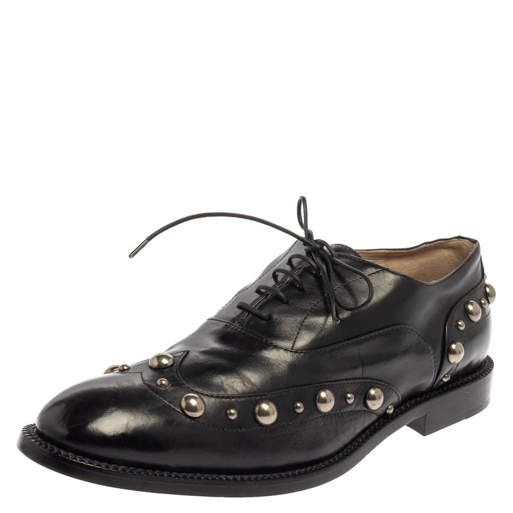 Marc Jacobs Black Leather Studded Oxfords Size 41 For Women 1 Marc Jacobs Black Leather Studded Oxfords Size 41 For Women