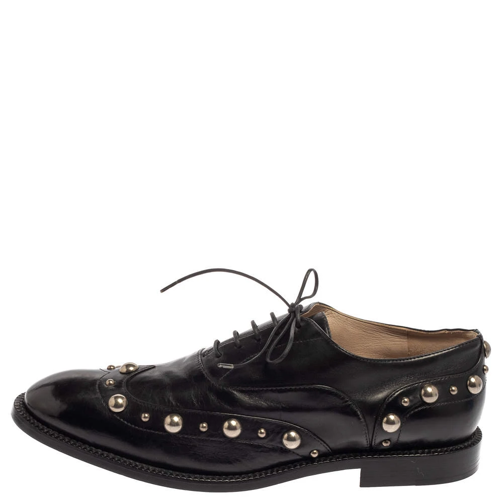 Marc Jacobs Black Leather Studded Oxfords Size 41 For Women 2 Marc Jacobs Black Leather Studded Oxfords Size 41 For Women - Image 2