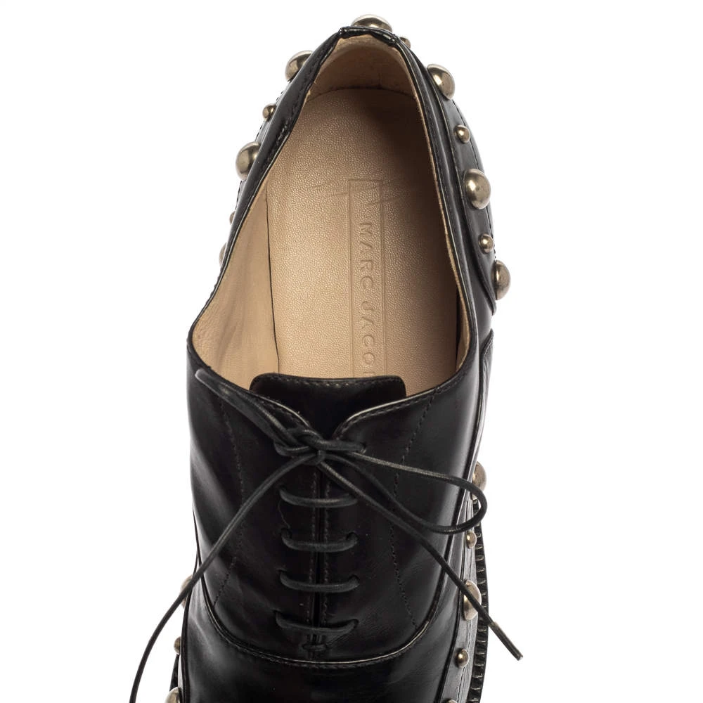 Marc Jacobs Black Leather Studded Oxfords Size 41 For Women 7 Marc Jacobs Black Leather Studded Oxfords Size 41 For Women - Image 7